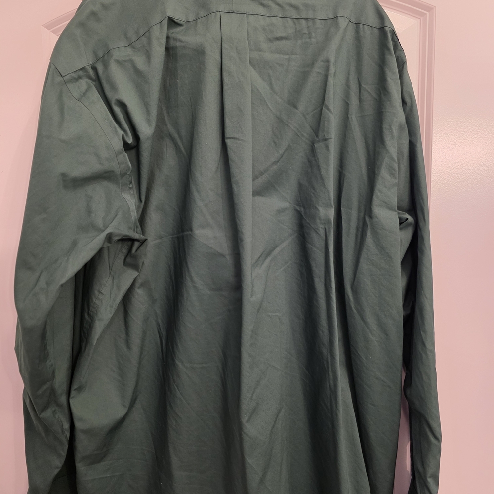 Paul Fredrick Men's Dark Green Button-Down Dress Shirt - Picture 2 of 3
